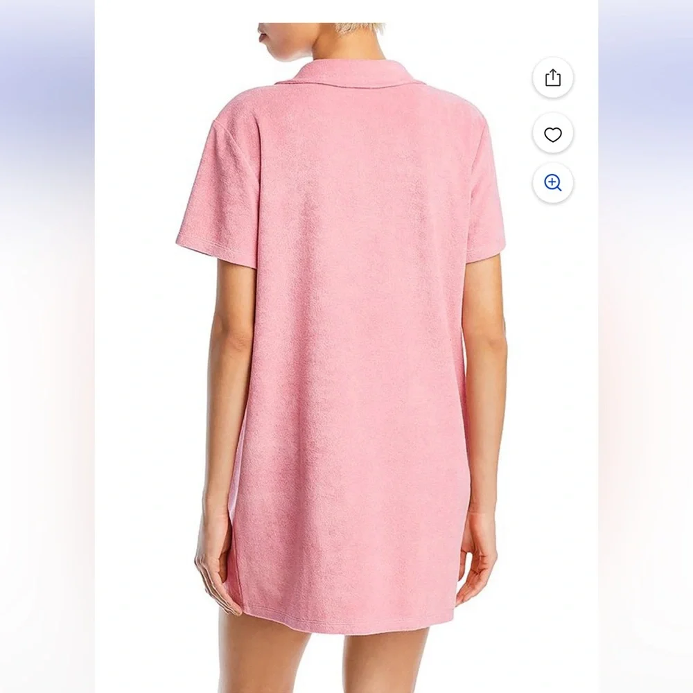 Wayf Pink Terry polo mini dress-worn‎ about 3 times
